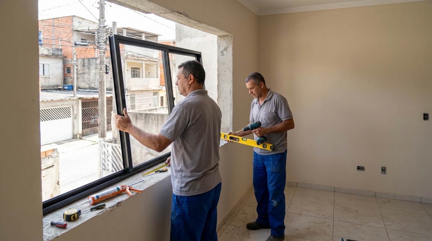Esquadria de alumínio com vista para rua em Teresina-PI